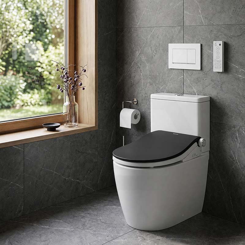 Smart Heated Bidet Seat with Built-in Speaker for D Shape / Round Shape Toilets 500x365/390x108mm - Variant Colour