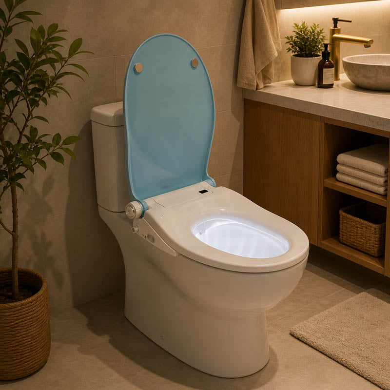 Smart Heated Bidet Seat with Built-in Speaker for D Shape / Round Shape Toilets 500x365/390x108mm - Variant Colour