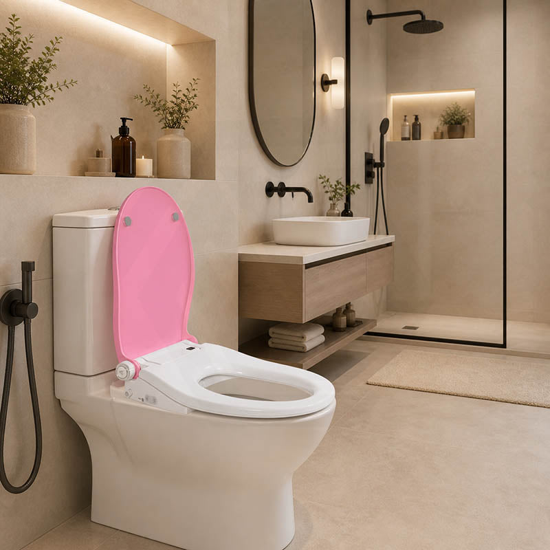 Smart Heated Bidet Seat with Built-in Speaker for D Shape / Round Shape Toilets 500x365/390x108mm - Variant Colour