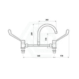 Linkware Chrome Solid Brass Lever Hob Sink Mixing Set for Care and Disabled