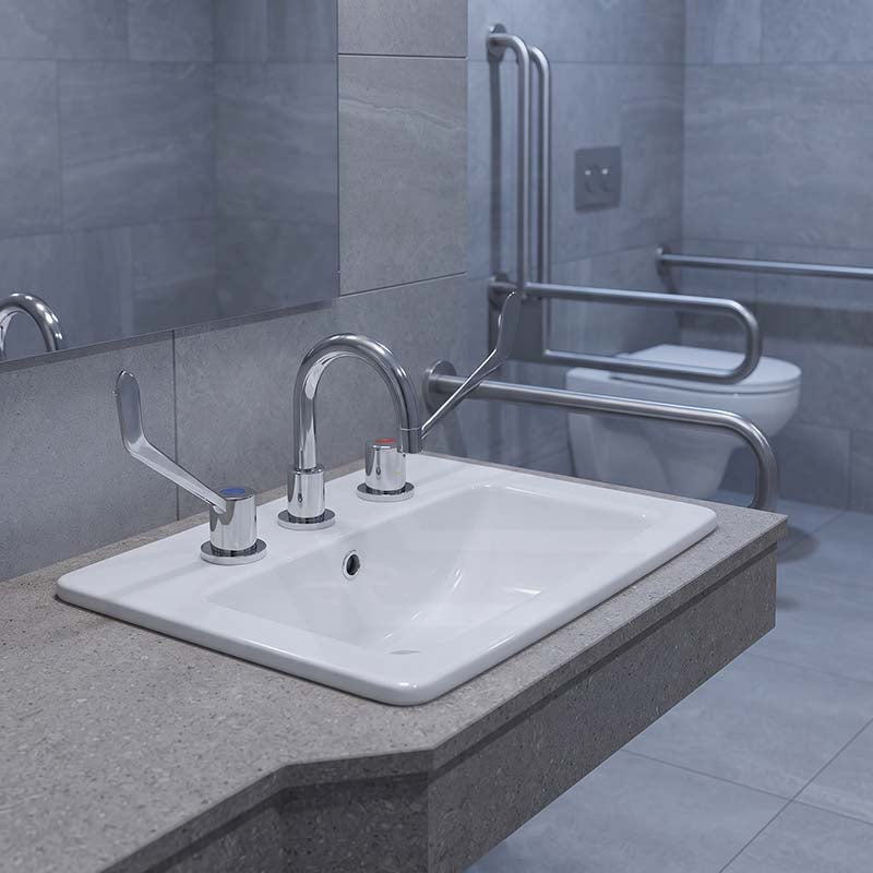 Linkware Solid Brass Lever Basin Set for Care and Disabled - Chrome