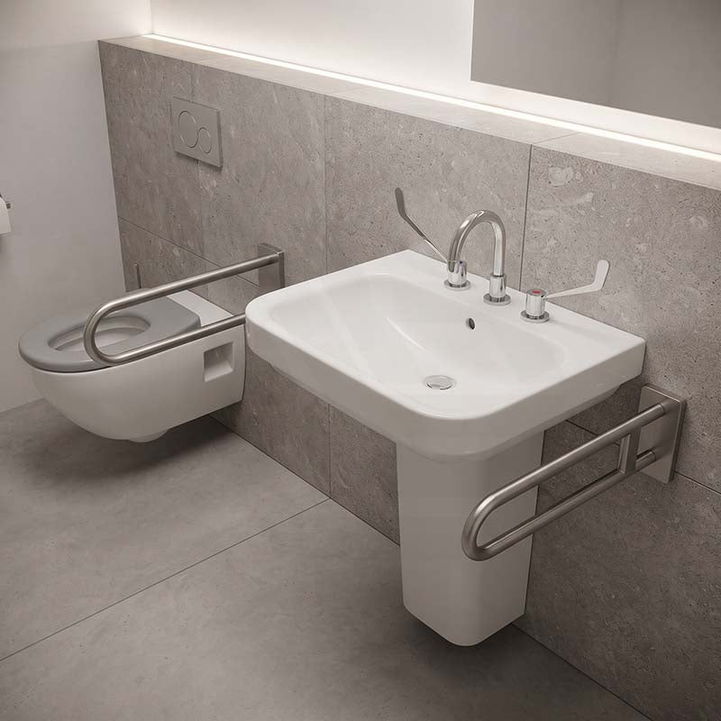 Linkware Solid Brass Lever Basin Set for Care and Disabled - Chrome