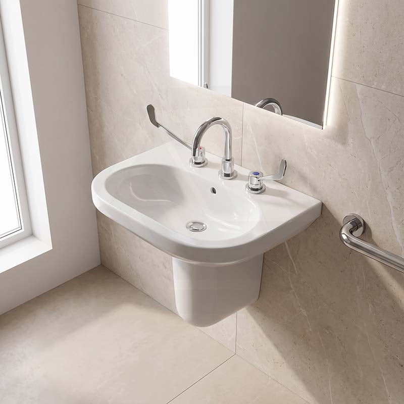 Linkware Solid Brass Lever Basin Set for Care and Disabled - Chrome