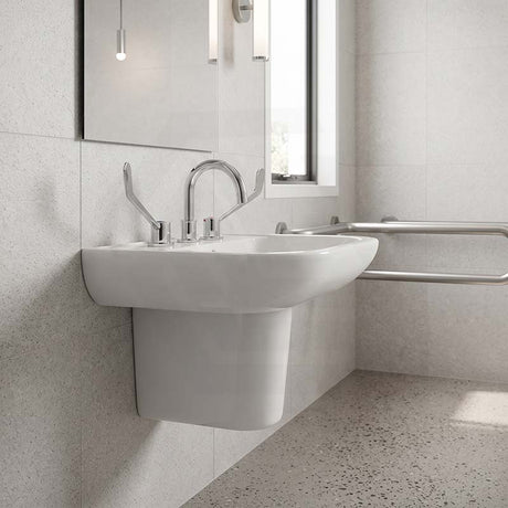 Linkware Solid Brass Lever Basin Set for Care and Disabled - Chrome