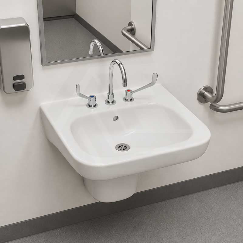 Linkware Chrome Solid Brass Gooseneck Swivel Lever Hob Sink Set For Care & Disabled