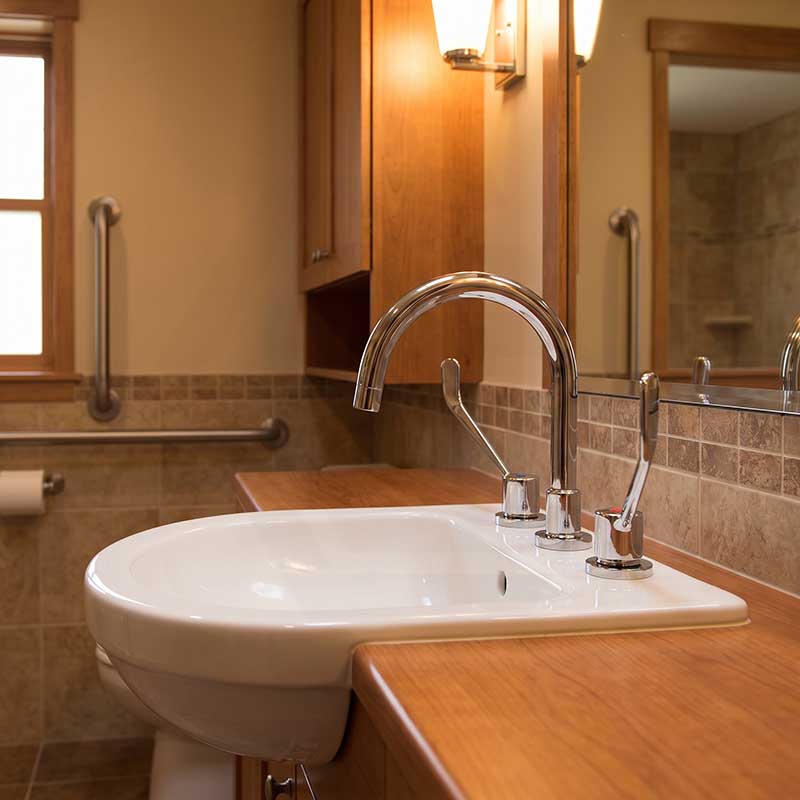 Linkware Chrome Solid Brass Gooseneck Swivel Lever Hob Sink Set For Care & Disabled