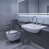 Linkware Chrome Solid Brass Gooseneck Swivel Lever Hob Sink Set For Care & Disabled