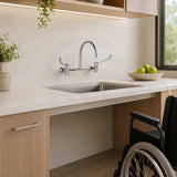 Linkware Chrome Solid Brass Lever Wall Mixing Set for Care and Disabled