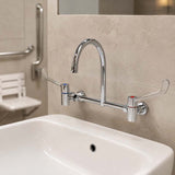 Linkware Chrome Solid Brass Lever Wall Mixing Set for Care and Disabled
