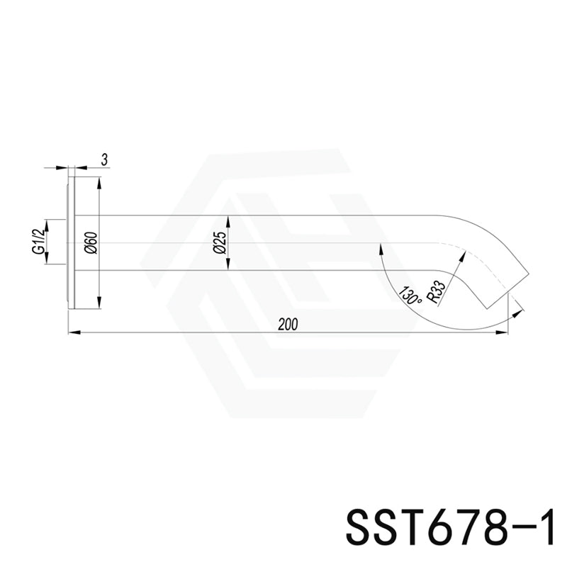 Linkware ELLE Outdoor 316 Stainless Steel 200mm Bath Water Spout Variant Colour Available
