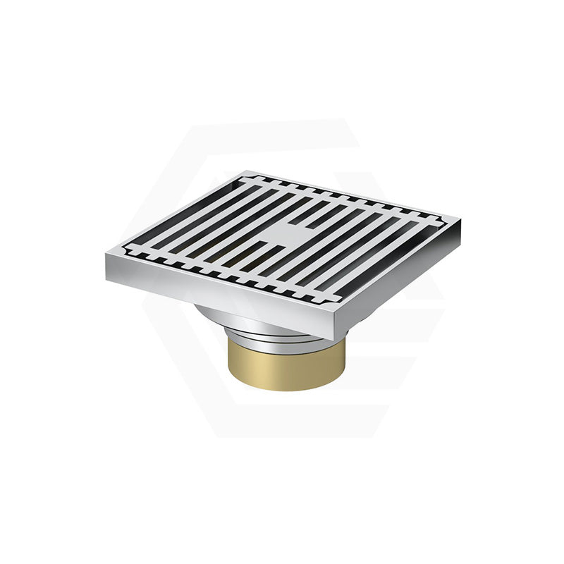 Linkware 100mm Square Grate Non-Return Floor Waste Chrome 50mm Outlet