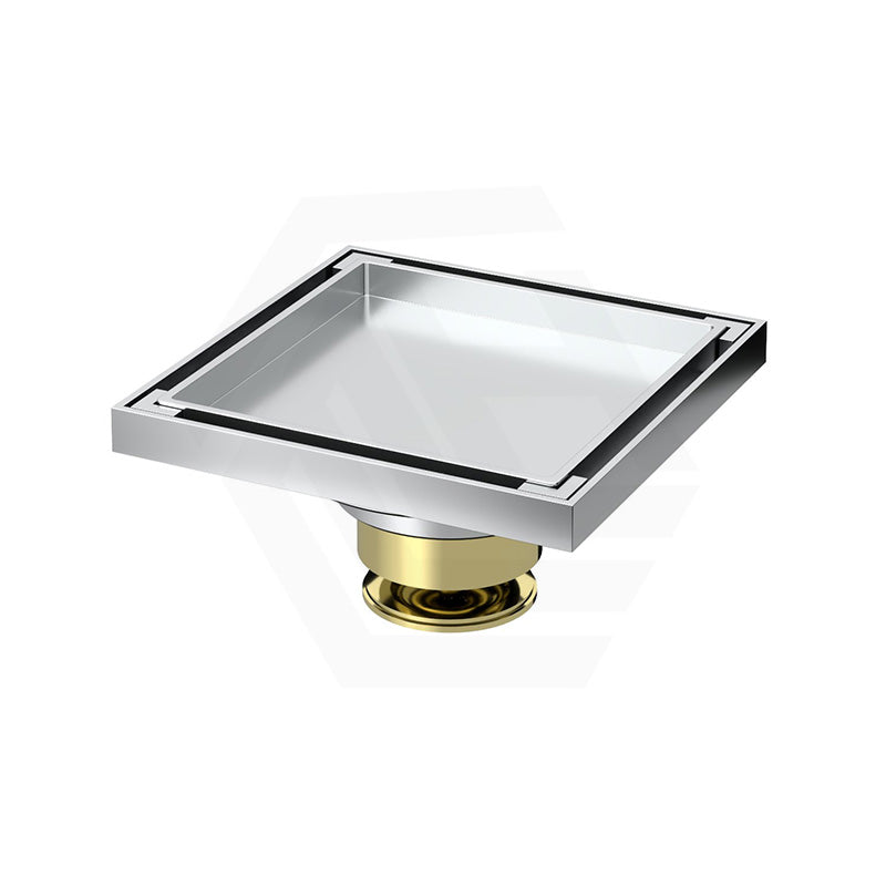 Linkware 100mm Shower Tile Grate Non-Return Floor Waste Drain Chrome 50/75mm Outlet