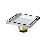 Linkware 100mm Shower Tile Grate Non-Return Floor Waste Drain Chrome 50/75mm Outlet