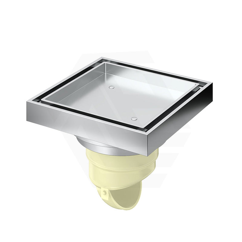 Linkware 116mm Shower Tile Grate Non-Return Floor Waste Drain Chrome 91mm Outlet