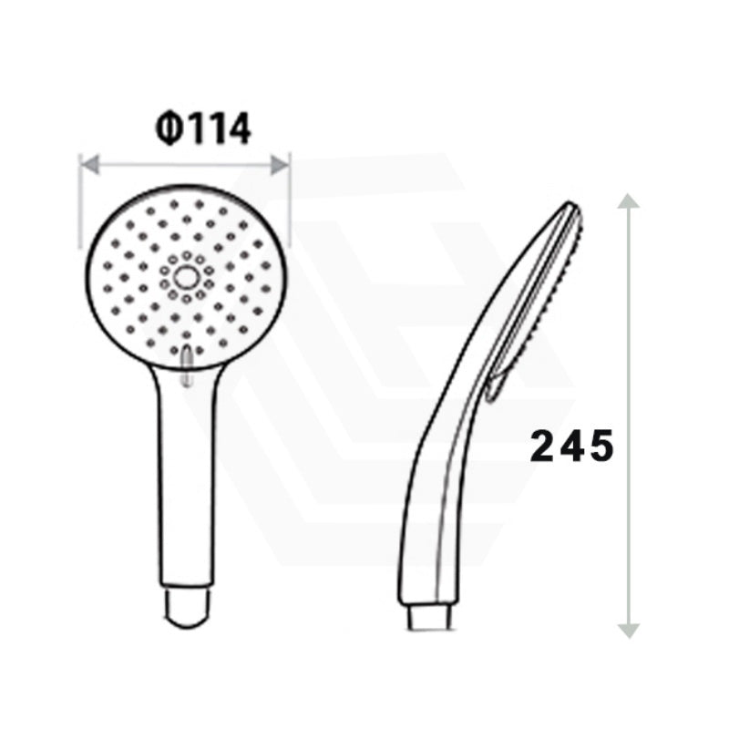Linkware Loui 3 Functions ABS Round Handheld Shower Head - Chrome / Matt Black