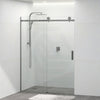 Tempered Glass Wall To Wall Sliding Shower Screen Frameless Square Handle Gunmetal Grey