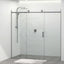 Tempered Glass Sliding Shower Screen 3 Panels Frameless Wall To Wall Gunmetal Grey
