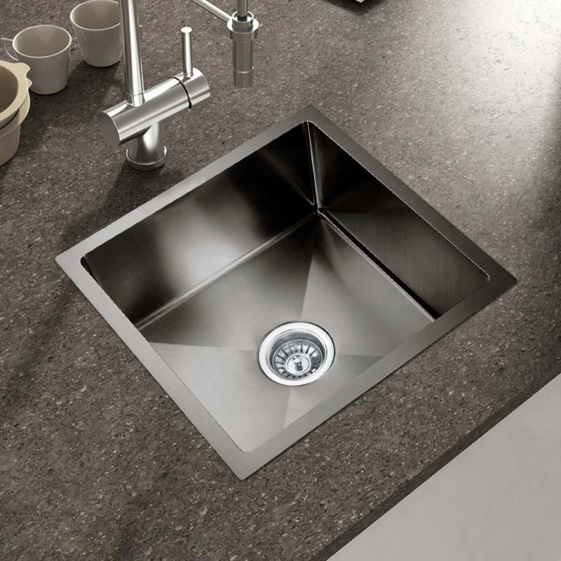 440X440X205Mm 1.2Mm Dark Grey Stainless Steel Handmade Single Bowl Top/undermount Kitchen/laundry