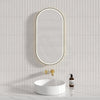 450X900Mm Beau Monde Led Mirror Oval Gunmetal Grey Framed Touch Sensor Backlit For Bathroom Mirrors