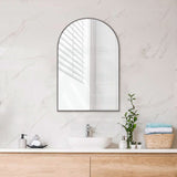 M#1(Gunmetal Grey) 600X900Mm Gunmetal Grey Aluminum Framed Arch Wall Mirror Vertical Or Horizontal