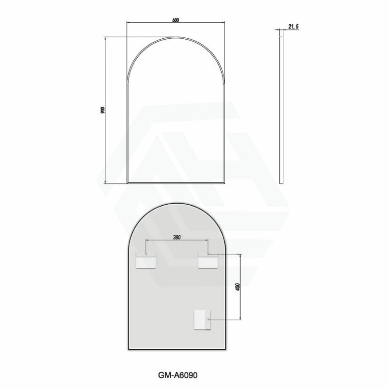 M#1(Gunmetal Grey) 600X900Mm Gunmetal Grey Aluminum Framed Arch Wall Mirror Vertical Or Horizontal