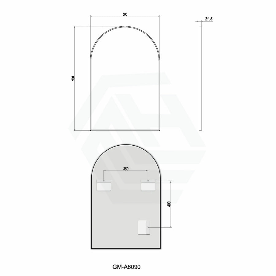 M#1(Gunmetal Grey) 600X900Mm Gunmetal Grey Aluminum Framed Arch Wall Mirror Vertical Or Horizontal