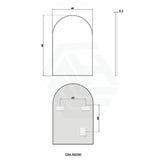 M#1(Gunmetal Grey) 600X900Mm Gunmetal Grey Aluminum Framed Arch Wall Mirror Vertical Or Horizontal
