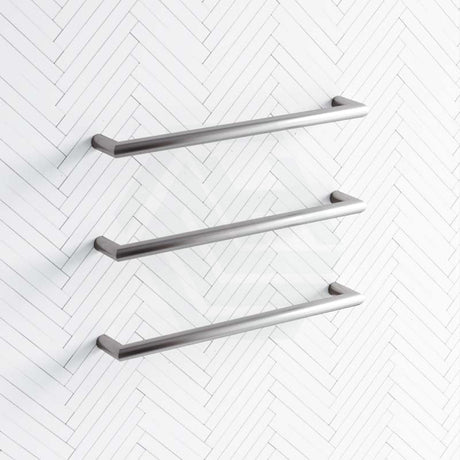 M#1(Gunmetal Grey) 630/830Mm Thermogroup 12V Round 3 Single Bar Heated Towel Rail Gunmetal Rails