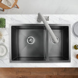 710X450X205mm 1.2mm Dark Grey Stainless Steel Handmade Double Bowls Top/undermount Kitchen Sink