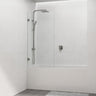 Tempered Glass Frameless Bathtub Shower Screen Fixed Panel Gunmetal Grey 750-900mm