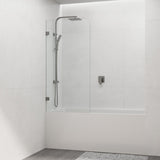 Tempered Glass Frameless Bathtub Shower Screen Fixed Panel Gunmetal Grey 750-900mm