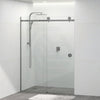 Tempered Glass Wall To Wall Sliding Shower Screen Frameless Round Handle Gunmetal Grey