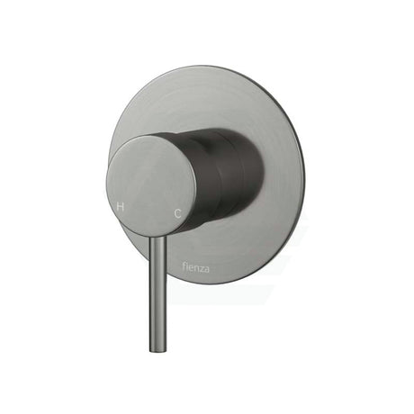 M#1(Gunmetal Grey) Fienza Axle Gun Metal Wall Mixer Large Round Plate Gunmetal Grey Mixers