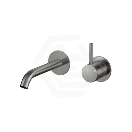 M#1(Gunmetal Grey) Fienza Kaya 160Mm Gunmetal Grey Solid Brass Wall Mixer With Spout Tap Set 