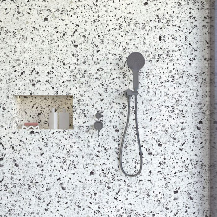 M#1(Gunmetal Grey) Fienza Kaya Gun Metal Hand Shower With Round Plate Handheld Sets