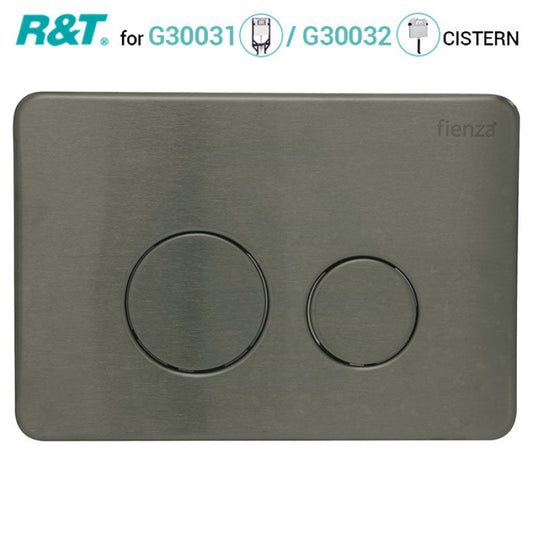 M#1(Gunmetal Grey) Fienza R&T Round Toilet Button Flush Plate Gunmetal Grey Toilets Push Buttons