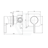 M#1(Gunmetal Grey) Fienza Sansa Wall Mixer Gun Metal Soft Square Plate Gunmetal Grey Mixers