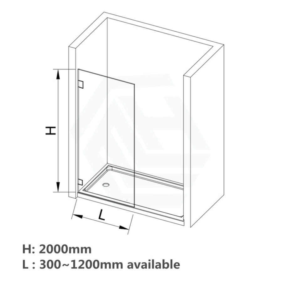 Frameless Walk-in Shower Screen Fixed Panel Light Gold - MyHomeware