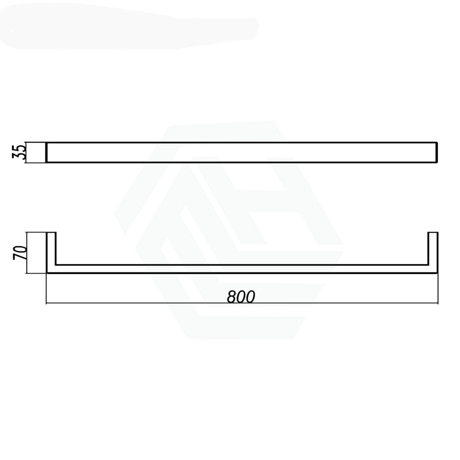 Norico Cavallo 600/800mm Square Gunmetal Grey Single Towel Rail Stainless Steel 304 Bathroom