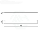 Norico Cavallo 600/800mm Square Gunmetal Grey Single Towel Rail Stainless Steel 304 Bathroom