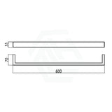 Norico Cavallo 600/800mm Square Gunmetal Grey Single Towel Rail Stainless Steel 304 Bathroom