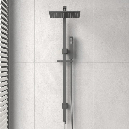 M#1(Gunmetal Grey) Norico Esperia 10 Inch Square Brushed Gunmetal Grey Shower Station Top Water