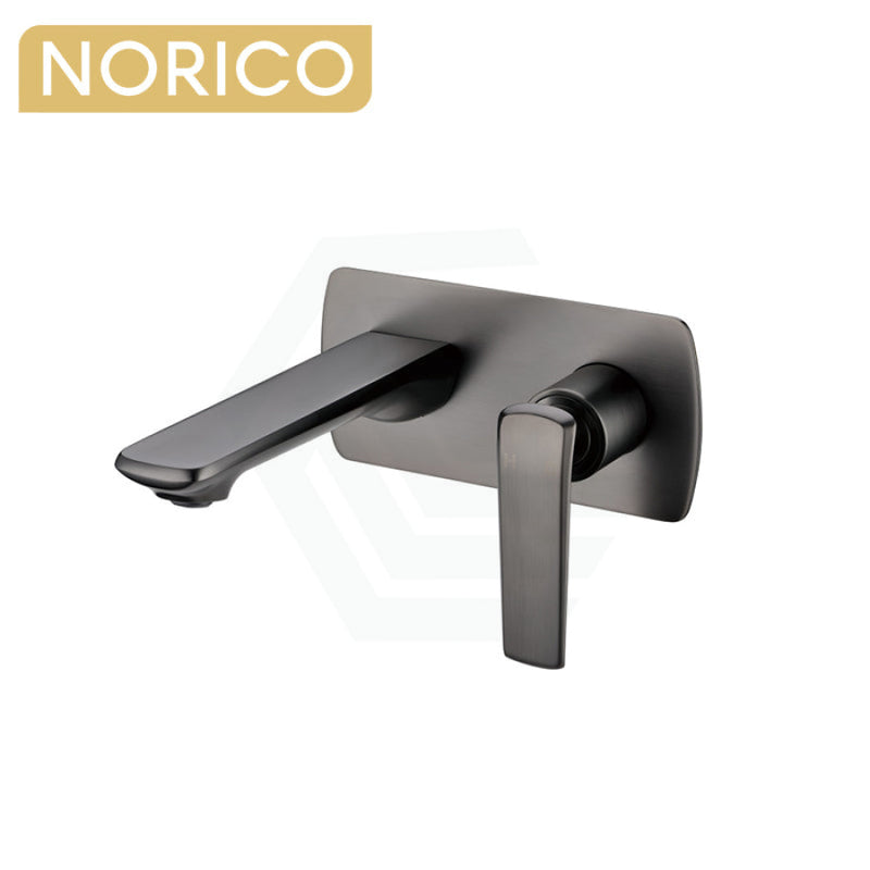 Norico Wall Mixer With Spout Solid Brass Gunmetal Grey