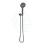M#1(Gunmetal Grey) Norico Round Brushed Gunmetal Grey 3 Functions Handheld Shower With Wall Bracket
