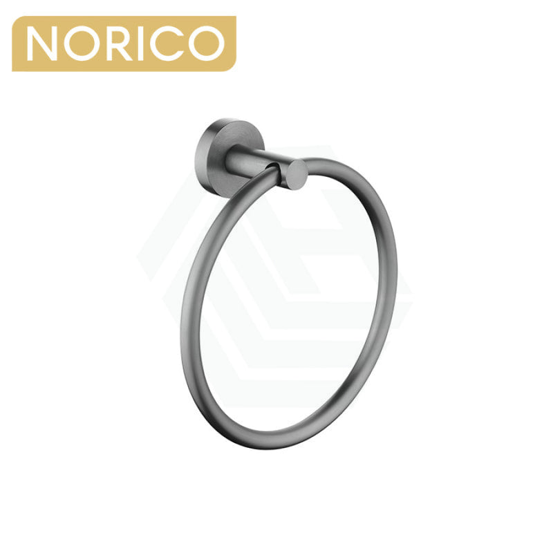 Norico Round Gunmetal Grey Hand Towel Ring Wall Mounted Bathroom Products
