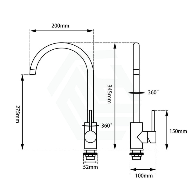 Norico Round Gunmetal Grey Kitchen Sink Mixer Tap 360° Swivel Products
