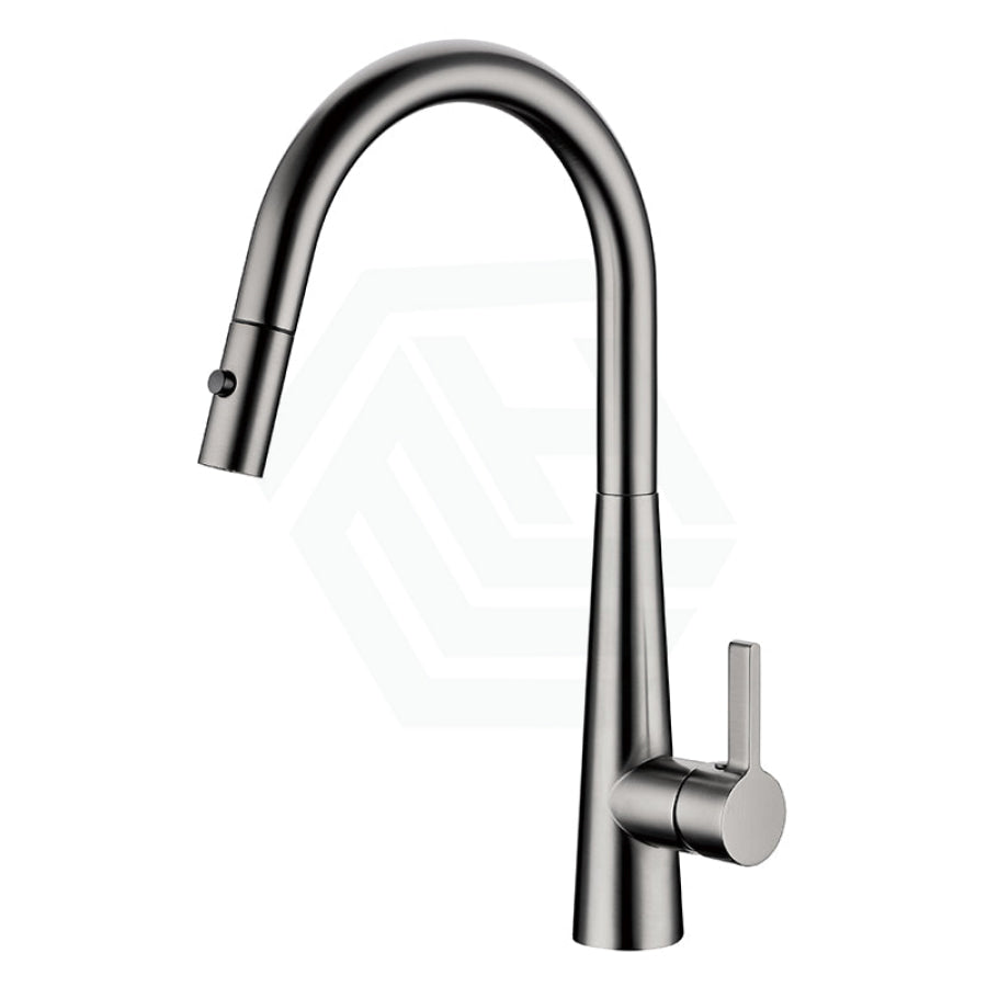 M#1(Gunmetal Grey) Otus Lux Gunmetal Dr Brass Round Mixer Tap With 360° Swivel And Pull Out 