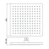 Rosa 250Mm Square Plastic Overhead Shower Head Brushed Gold Heads