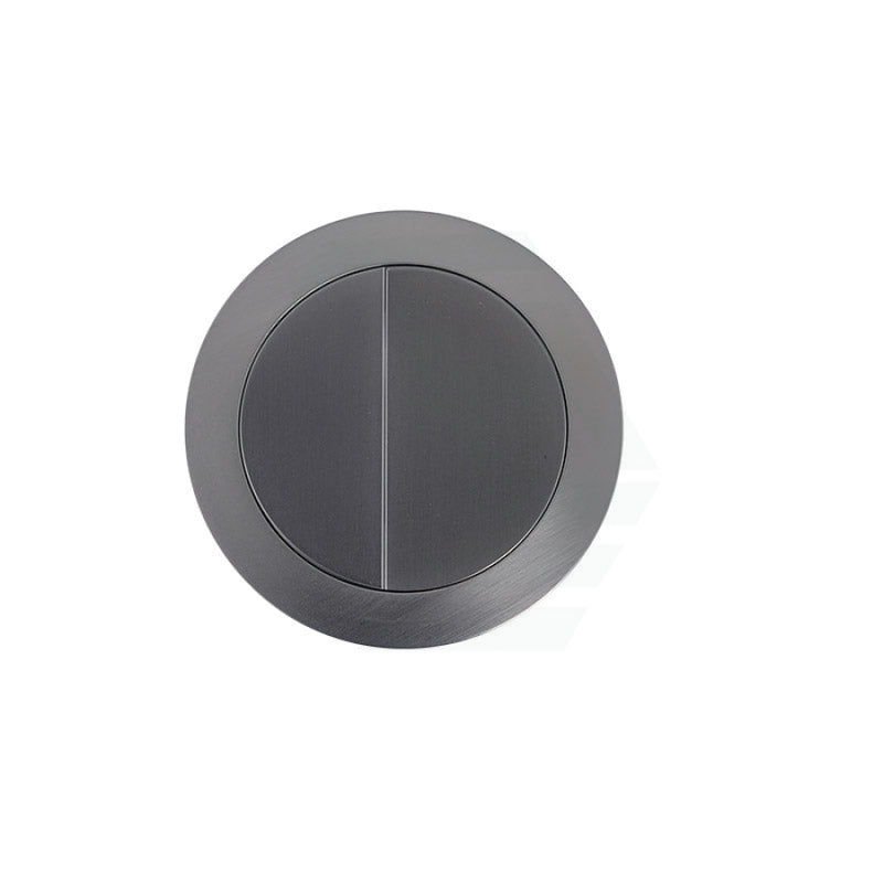 Gunmetal Grey Round Dual Flush Toilet Water Tank Press Button For About 46Mm Cistern Lid Hole