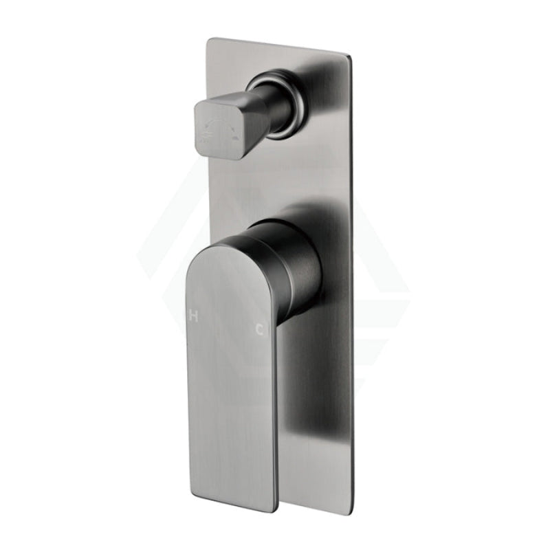 M#1(Gunmetal Grey) Ruki Solid Brass Gunmetal Bath/Shower Wall Mixer With Diverter Grey Mixers 